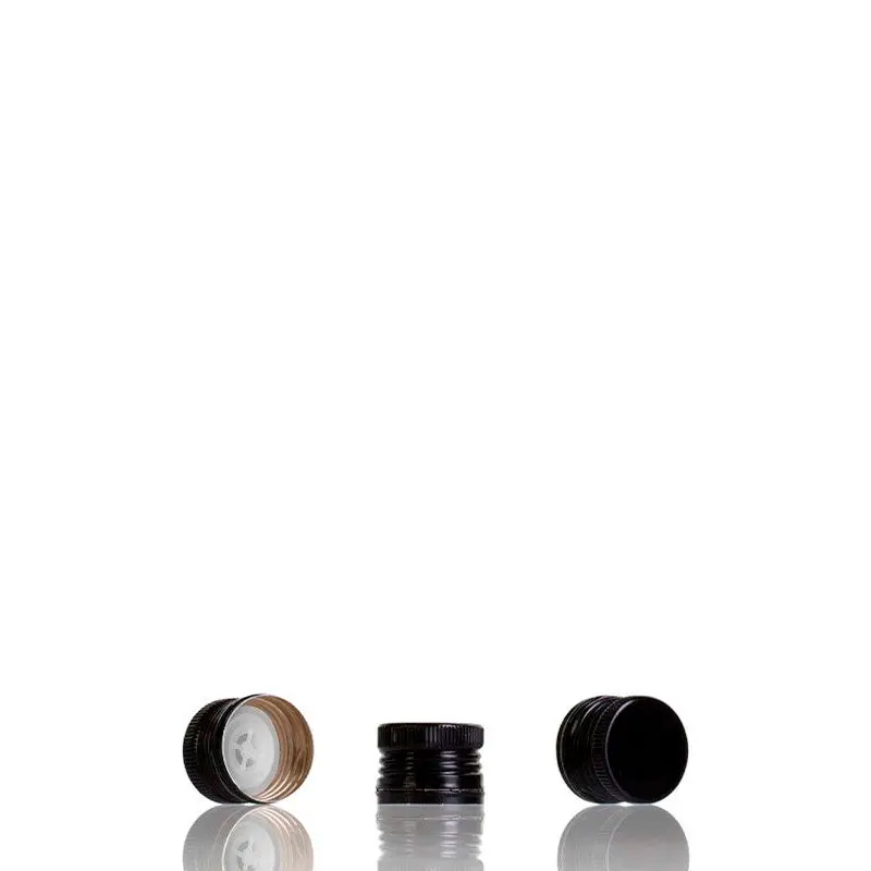 Black manual pre-threaded cap with pourer PP 31,5